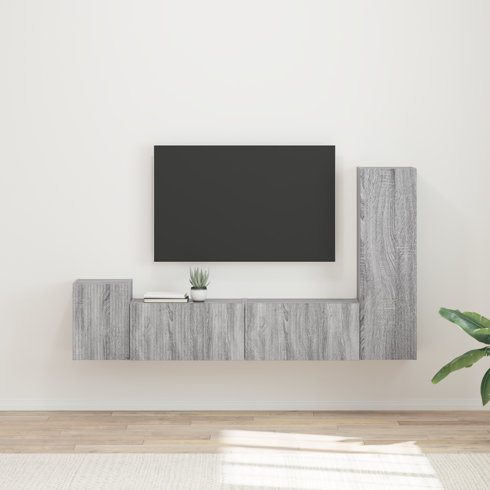 TV spintelių komplektas 4 pcs Pilkas Sonoma Apdirbta mediena