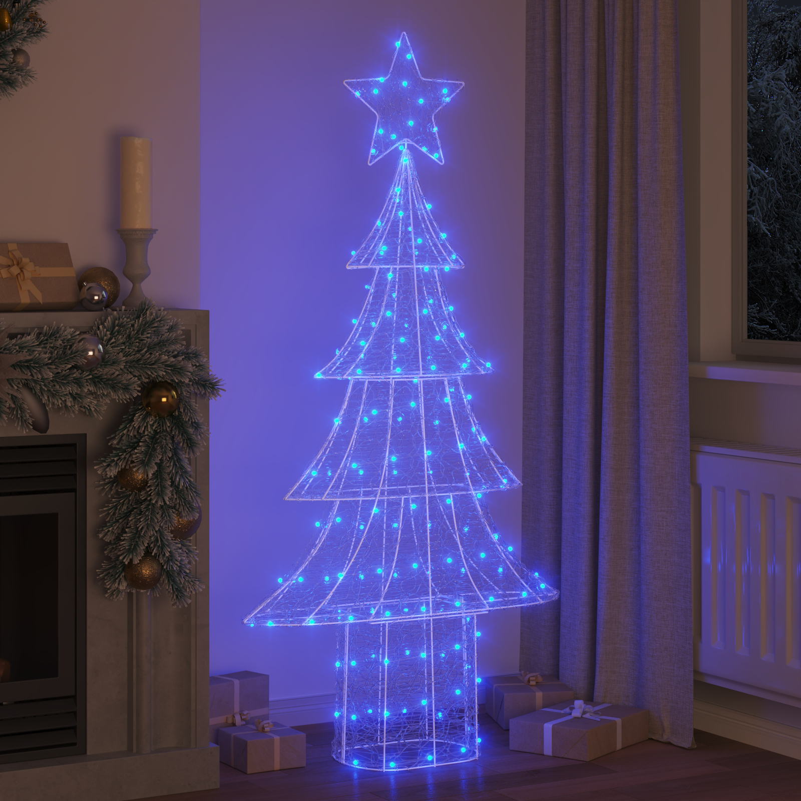 Kalėdų eglutė su 240 LED Mėlyna 180 cm Akrilas