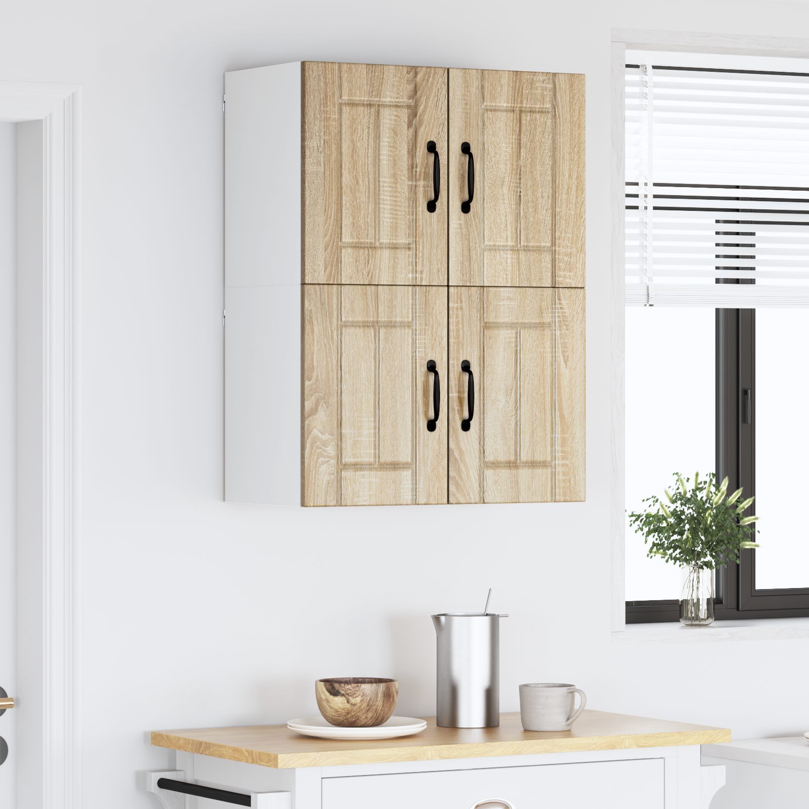 Virtuvės sieninė spintelė 2 pcs Sonoma ąžuolas 60 x 31 x 40 cm
