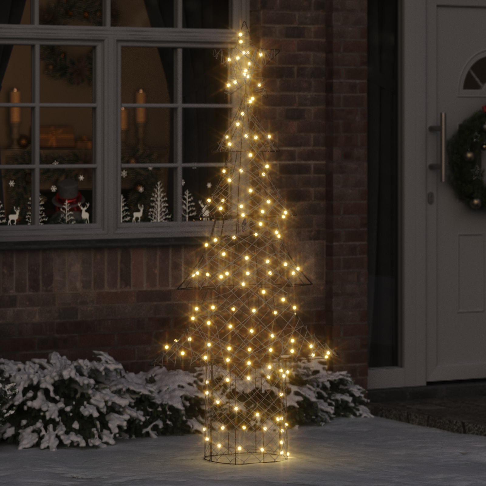 Ziemassvētku eglīte ar 240 LED silti baltām 180 cm rotangpalma
