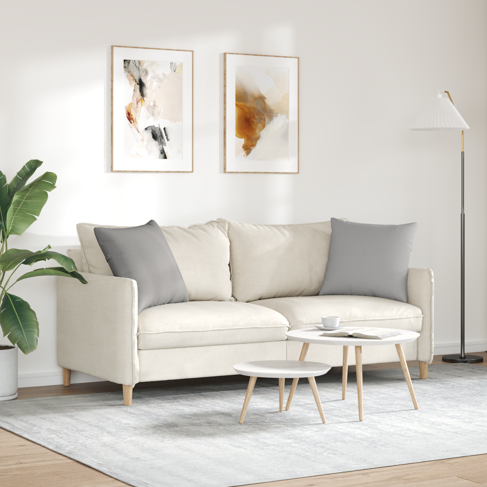 Sofa Pagalvės 2 pcs Pilka 50 x 50 cm audinys