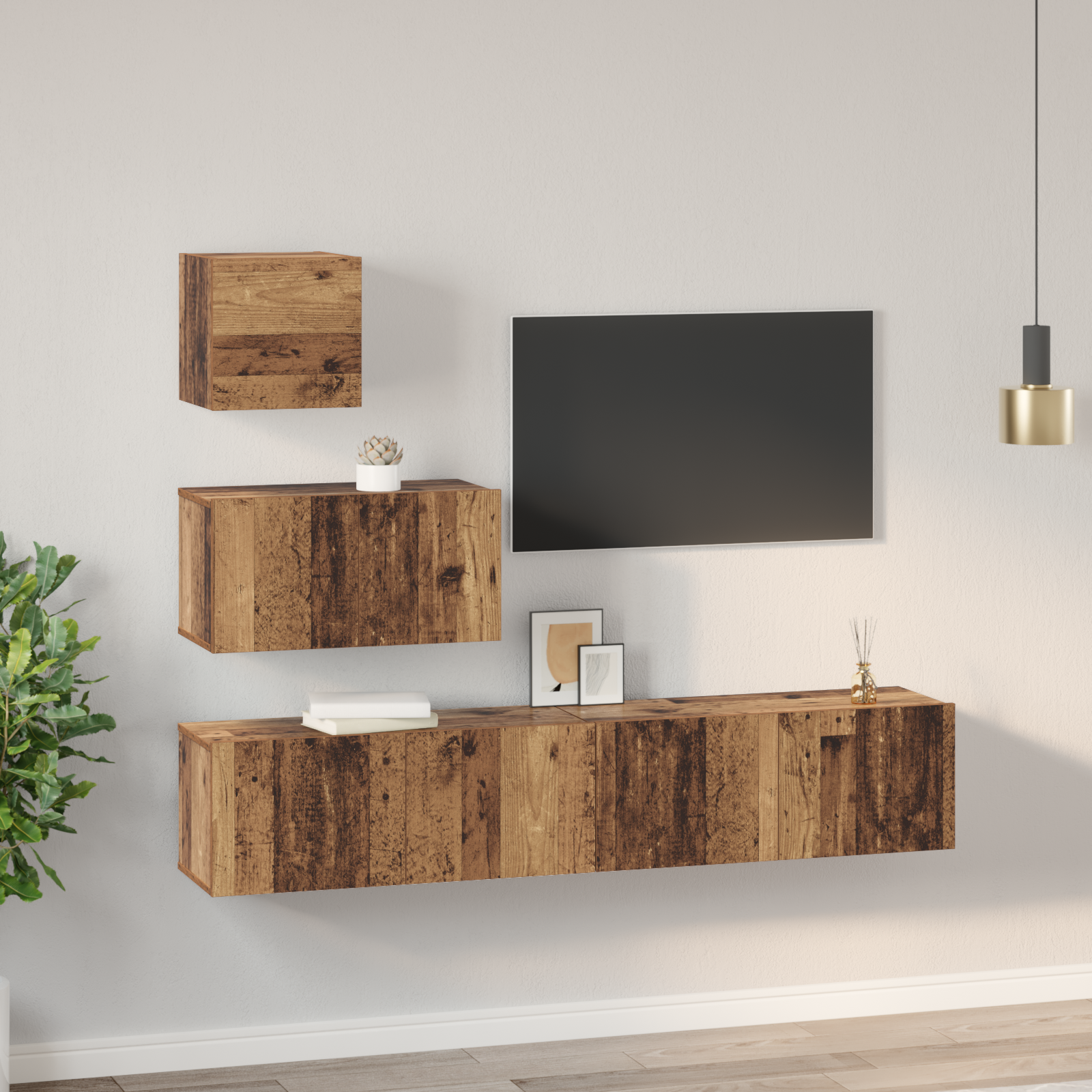 TV skapju komplekts 4 gab. Vecs koks 80 x 30 x 30 cm