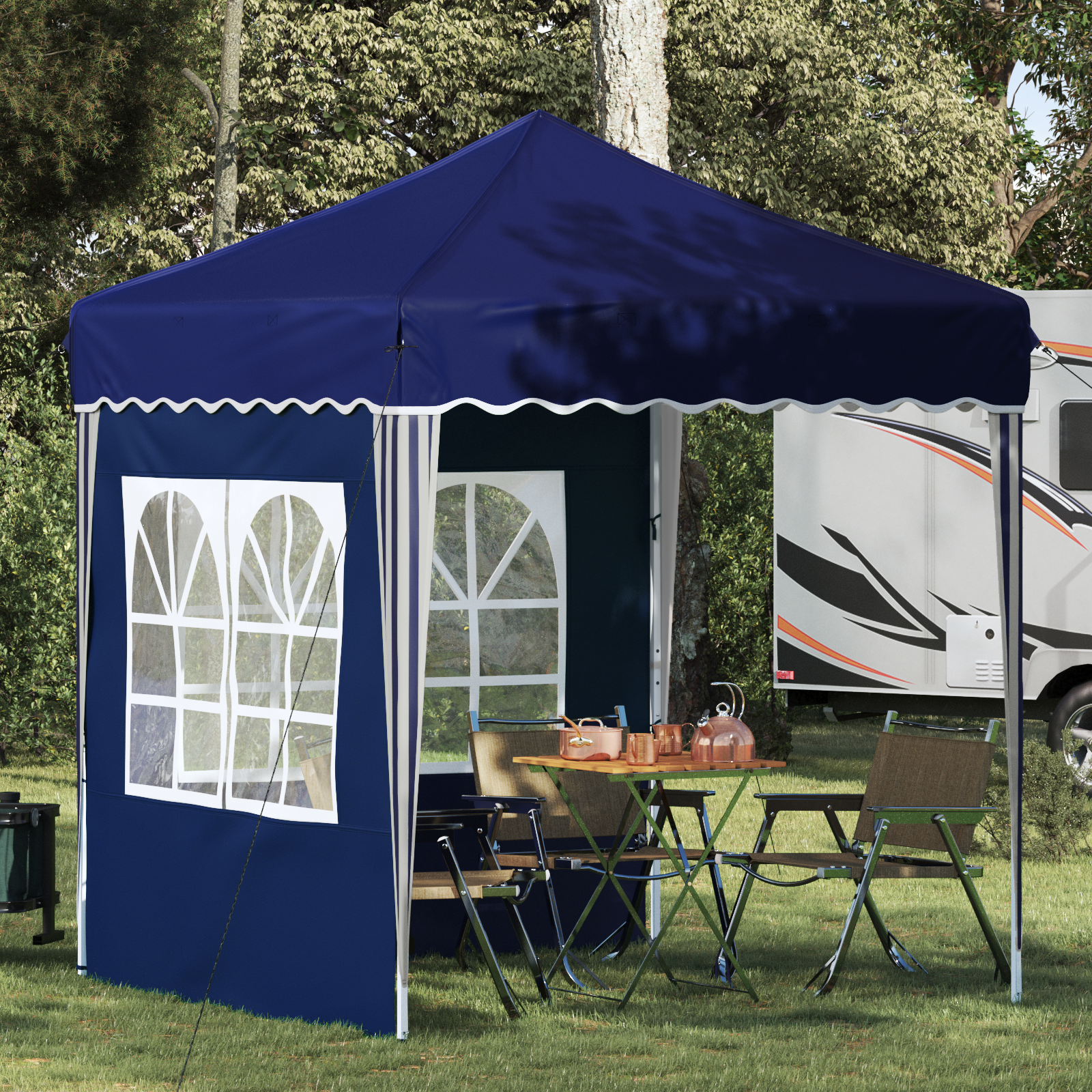 Pop-up Party Tent Blue 195 x 195 x 245 cm