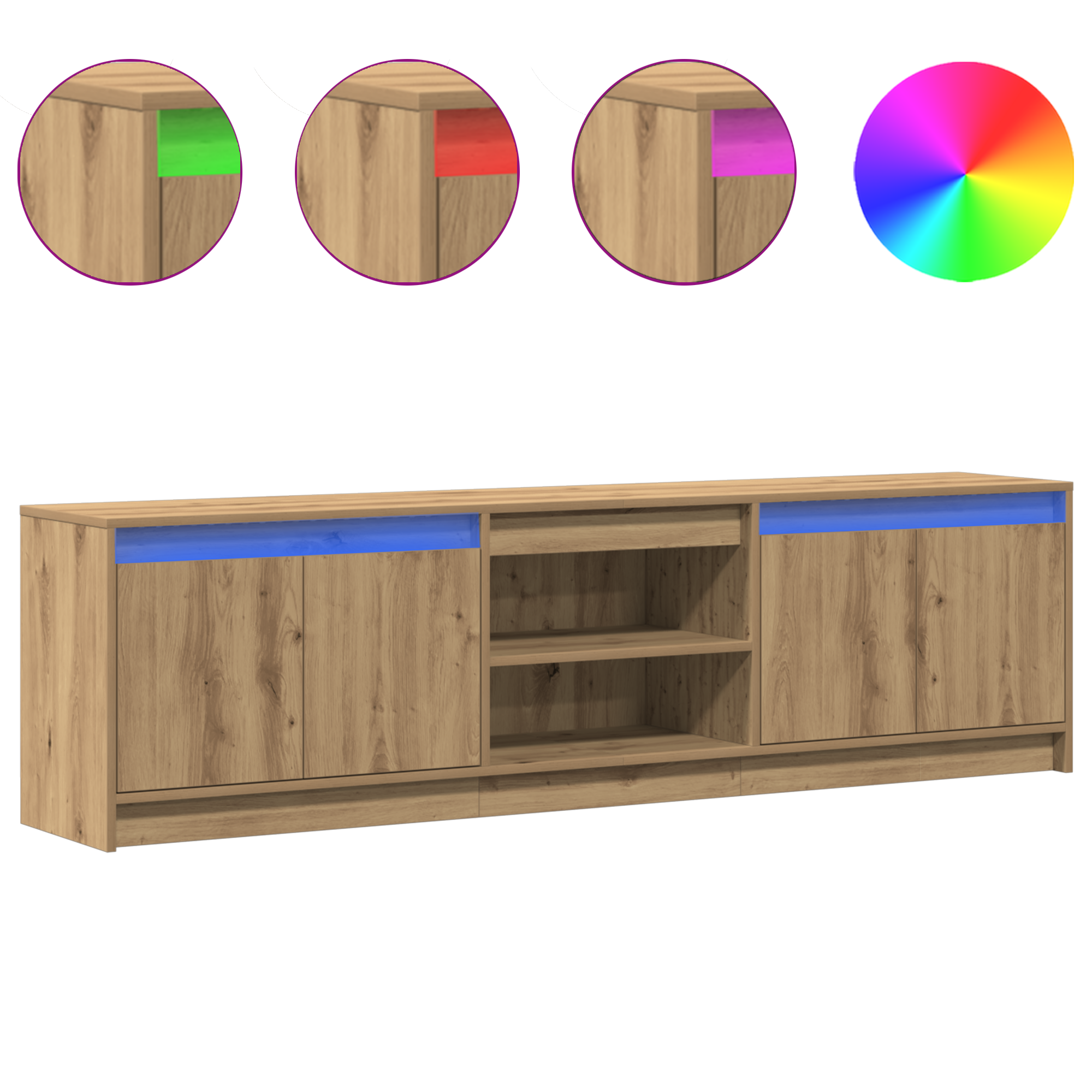 TV galdiņi 2 gab. Brūni 180 x 34 x 50 cm Inženierijas koksne