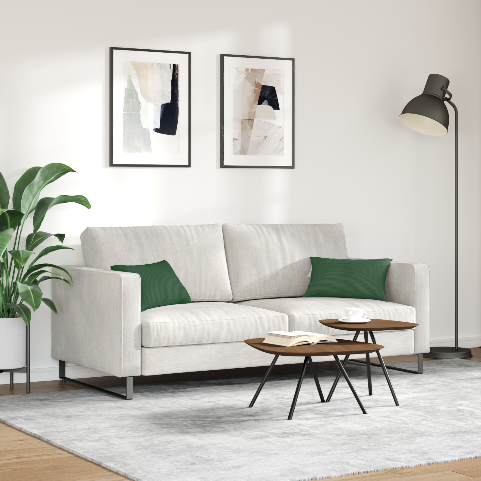 Sofa Pagalvės 2 pcs Tamsiai žalia 50 x 30 cm Kordūrinis audinys
