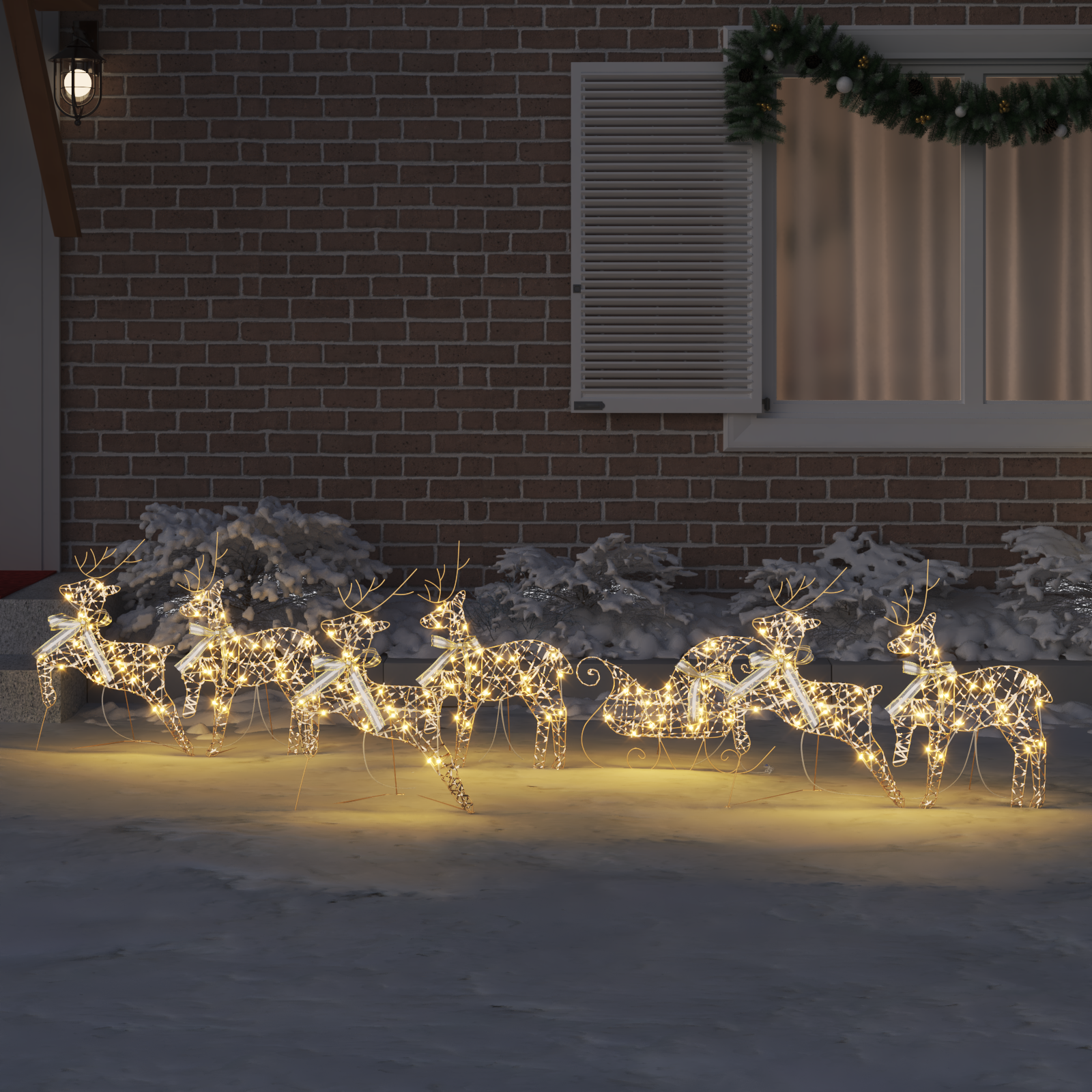 LED elniai su 40 LED 7 pcs Auksinė PET