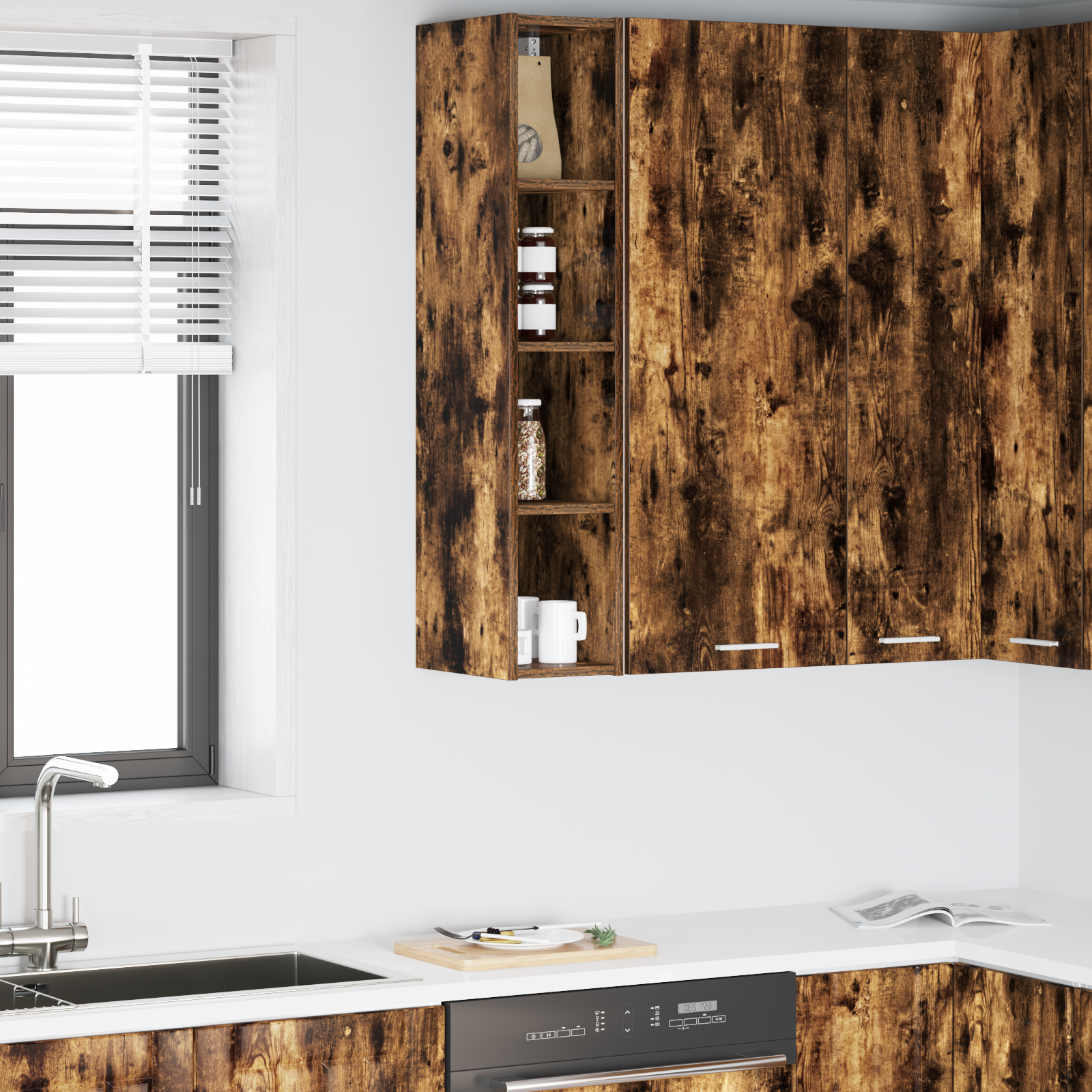 Wall cabinet Riga Smoked oak 20 x 29.5 x 100 cm