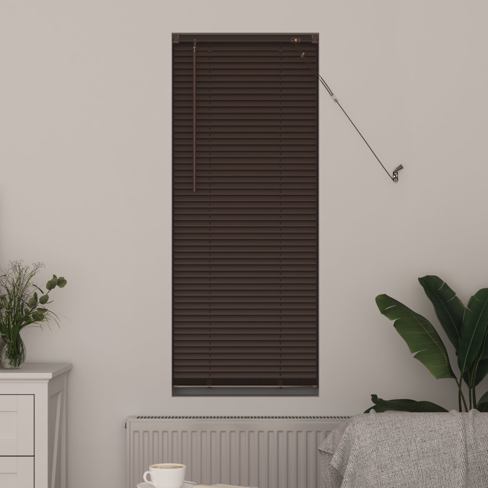 Venecijos žaliuzės Tamsiai ruda su raštu 150 x 60 cm PVC