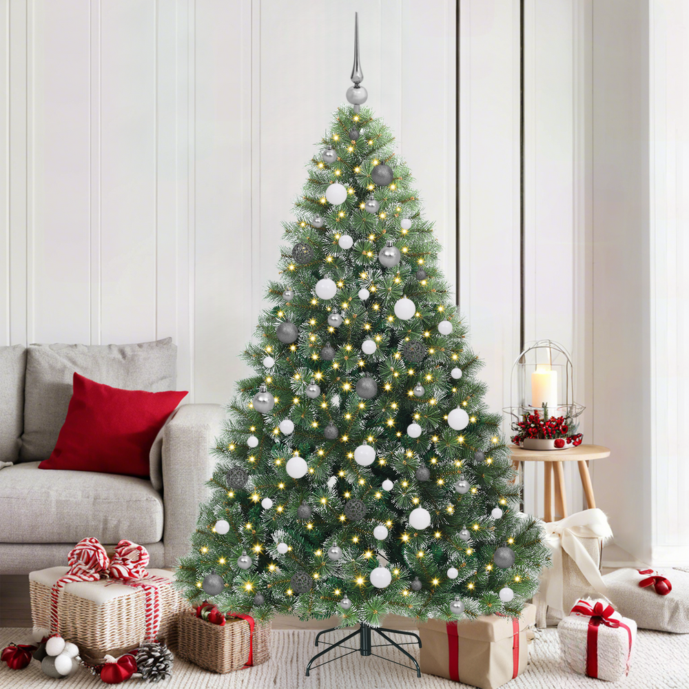 Artificial Christmas Tree with 300 LEDs Green 180 cm PE and PVC