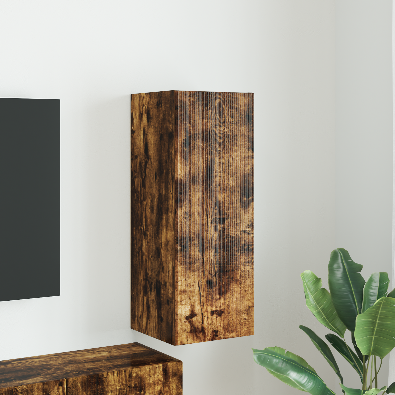 TV sieninė spintelė Rūkyta ąžuolas 30 x 31 x 80 cm