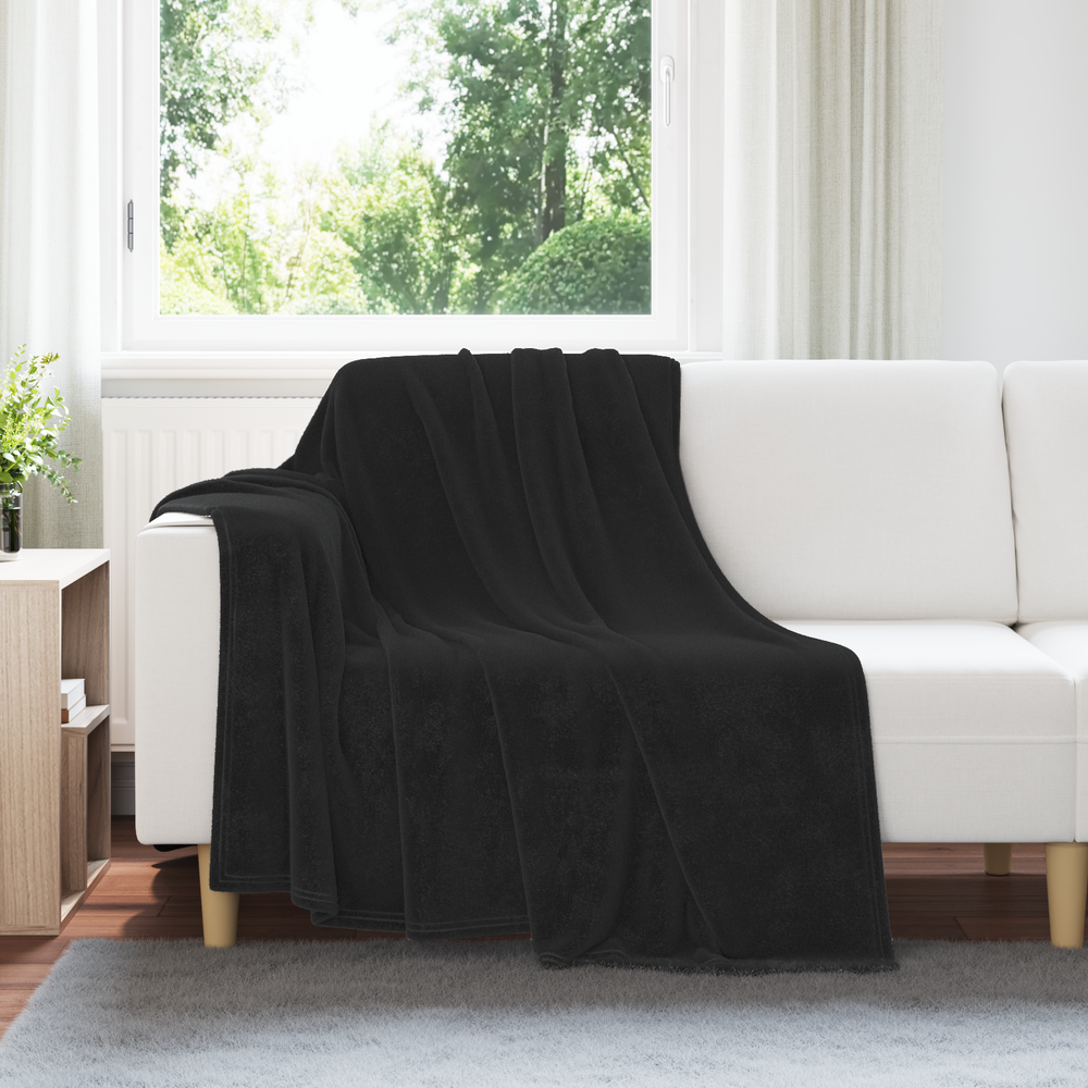 Fleece Blanket Black 150 x 200 cm