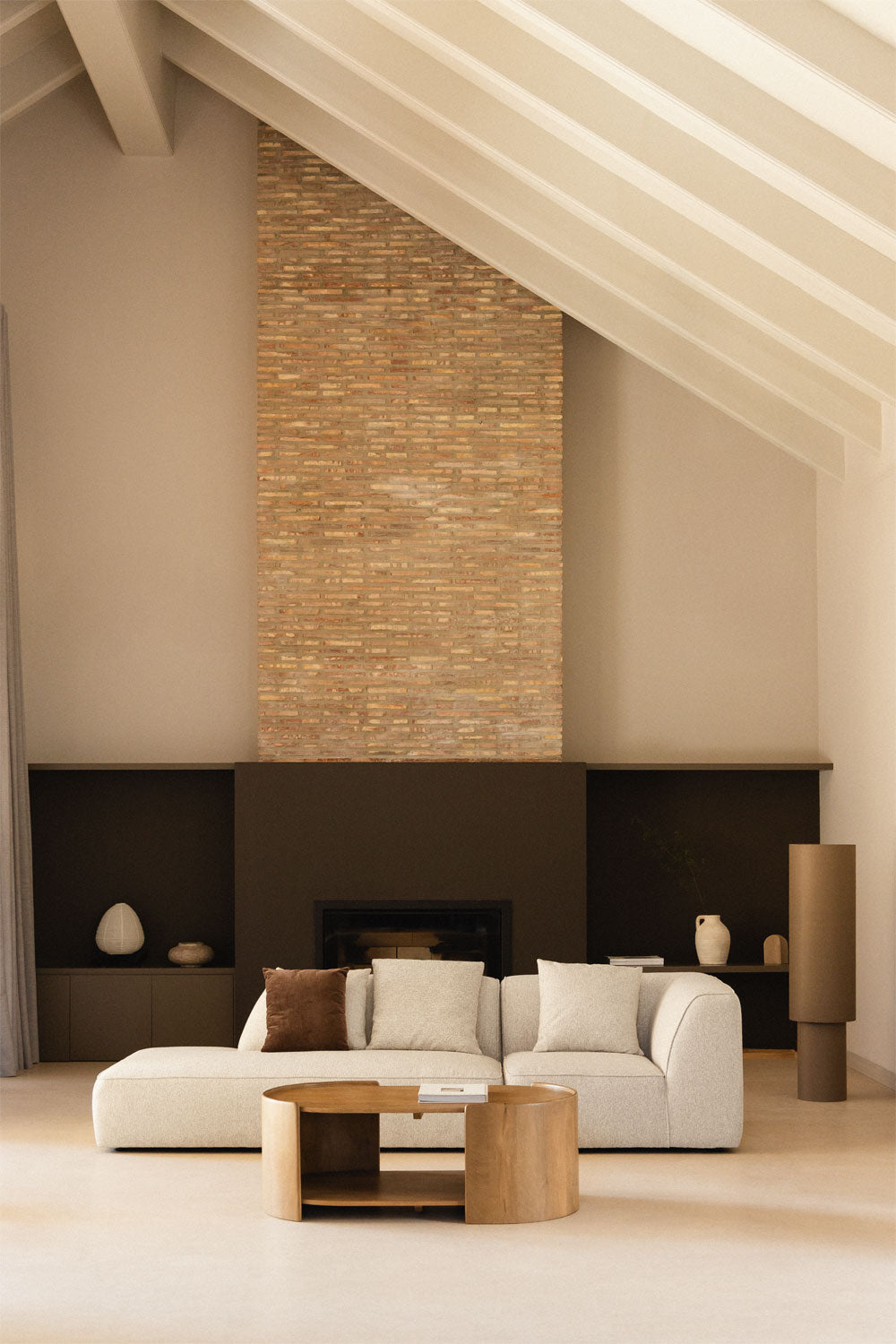 Kampinė sofa KARDENA, kreminis boucle, kairė, 2 d.