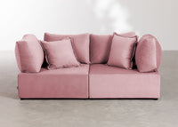 Aksominė sofa KATA reguliuojami galvūgaliai