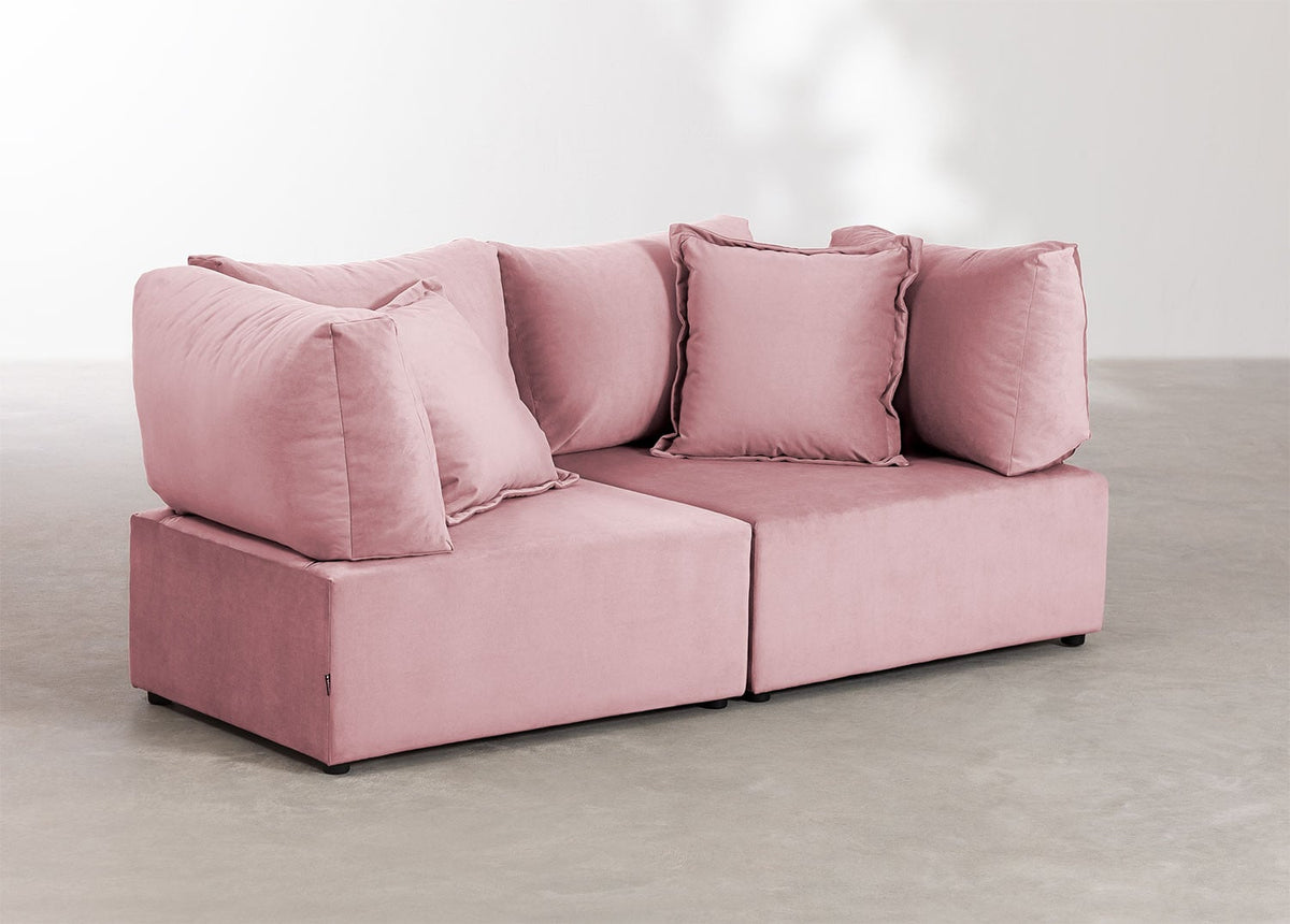 Aksominė sofa KATA visu dydžiu, rožinė aksomas