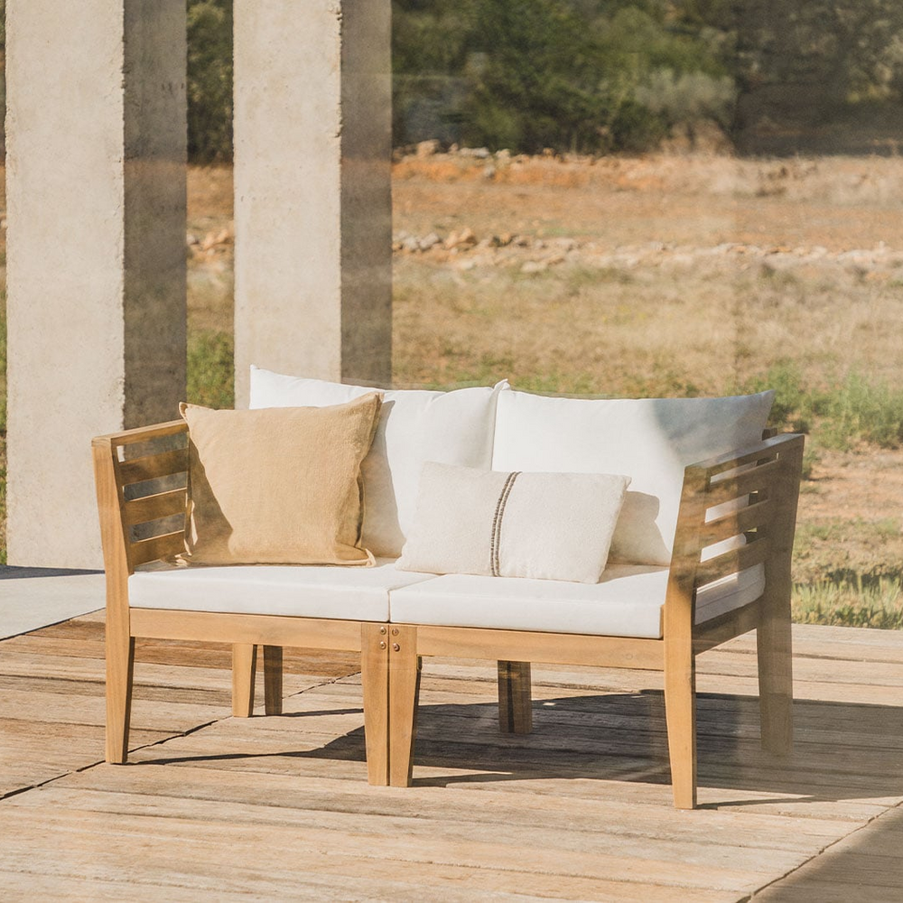 MODULO two-seater sofa with armrests, white