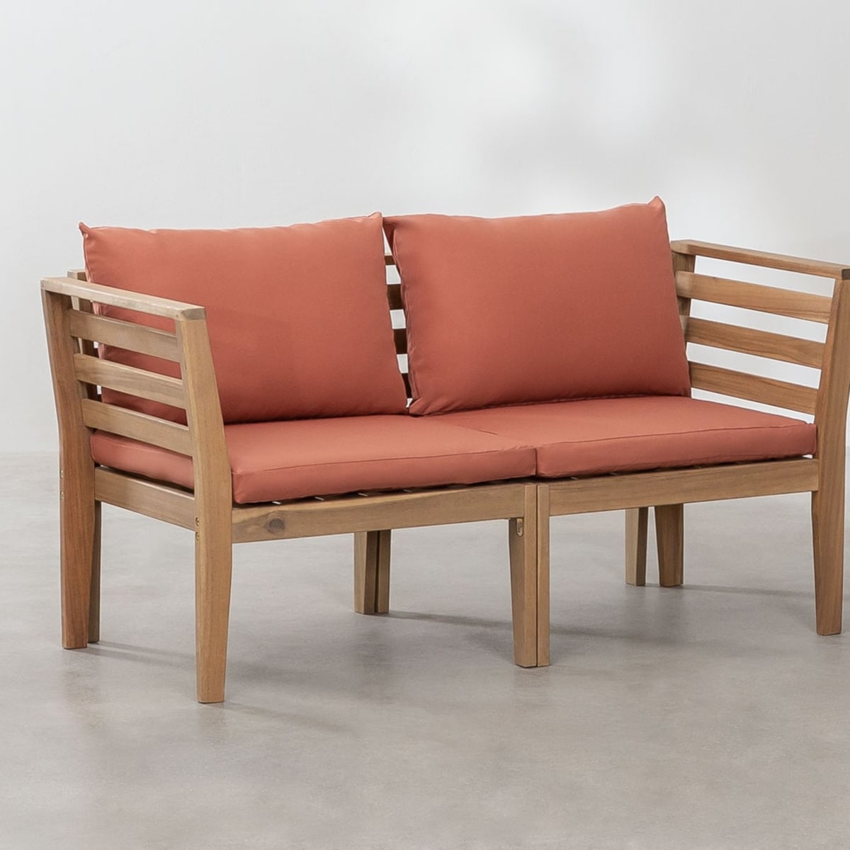 Sofa MODULO, two-seater with armrests, terracotta