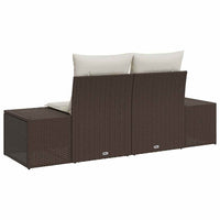 2 - sėdima sodo sofa su saugojimu ir pagalvėmis Ruda Poli Ratanas - Namų Idėja