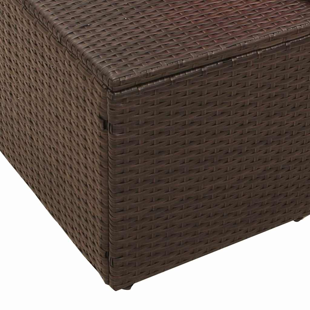 2 - sėdima sodo sofa su saugojimu ir pagalvėmis Ruda Poli Ratanas - Namų Idėja