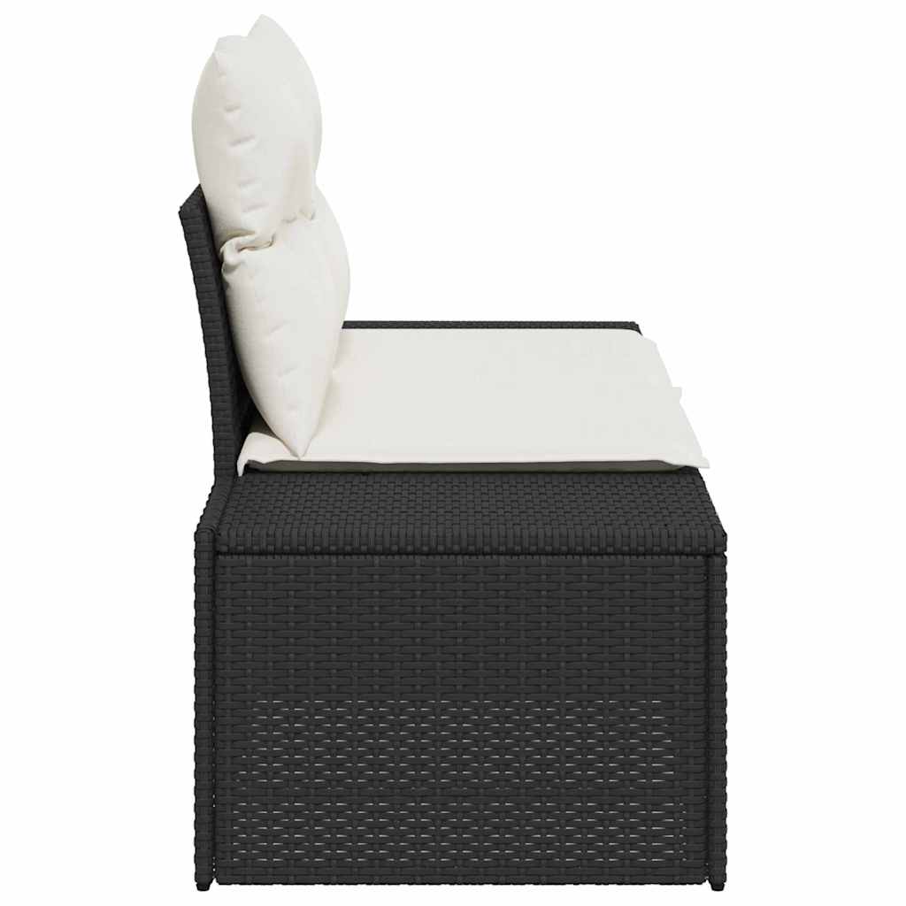 2 - sėdimoji sodo sofa su pagalvėlėmis juoda poliratanas - Namų Idėja
