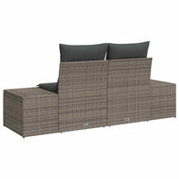 2 - Sėdimų vietų sodo sofa su pagalvėlėmis Pilka Poli Ratanas - Namų Idėja