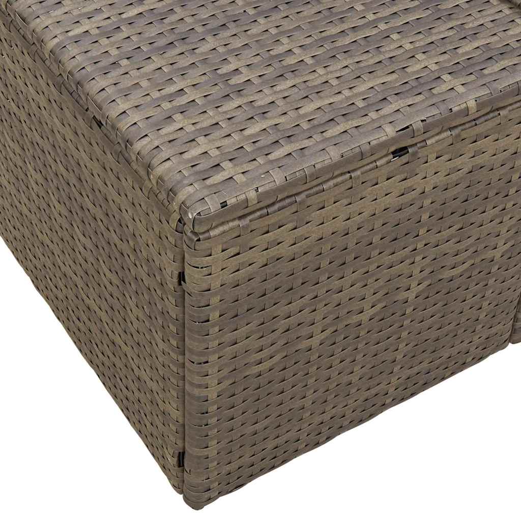 2 - Sėdimų vietų sodo sofa su pagalvėlėmis Pilka Poli Ratanas - Namų Idėja