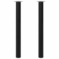 2 Teleskopinės Stalo Kojos, Juodos, 710 - 1 100 mm - Namų Idėja