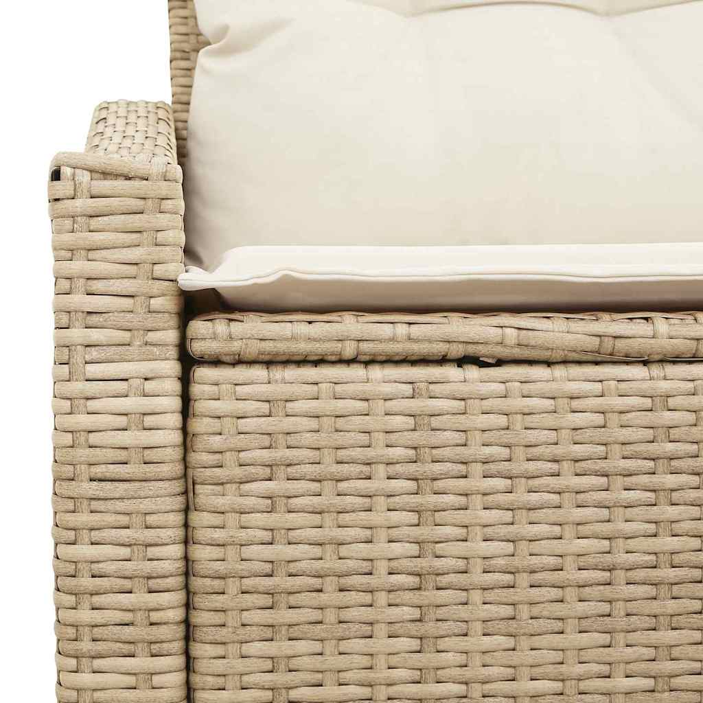 2 - vietė sodinė sofa su saugojimu ir pagalvėlėmis, smėlio poli ratanas - Namų Idėja