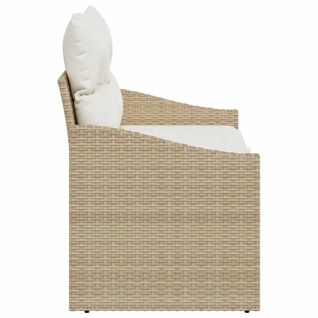 2 - vietė sodinė sofa su saugojimu ir pagalvėlėmis, smėlio poli ratanas - Namų Idėja