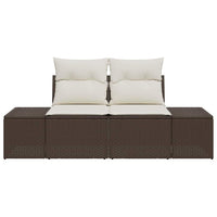 2 - vietė sodo sofa su pagalvėlėmis ruda poli ratanas - Namų Idėja