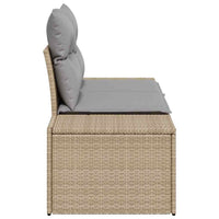 2 - vietė sodo sofa su pagalvėlėmis smėlio poli ratanas - Namų Idėja