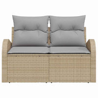 2 - vietė sodo sofa su pagalvėmis Smėlio Poli Ratanas - Namų Idėja