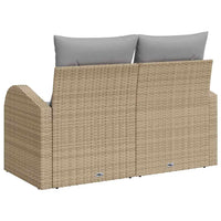 2 - vietė sodo sofa su pagalvėmis Smėlio Poli Ratanas - Namų Idėja
