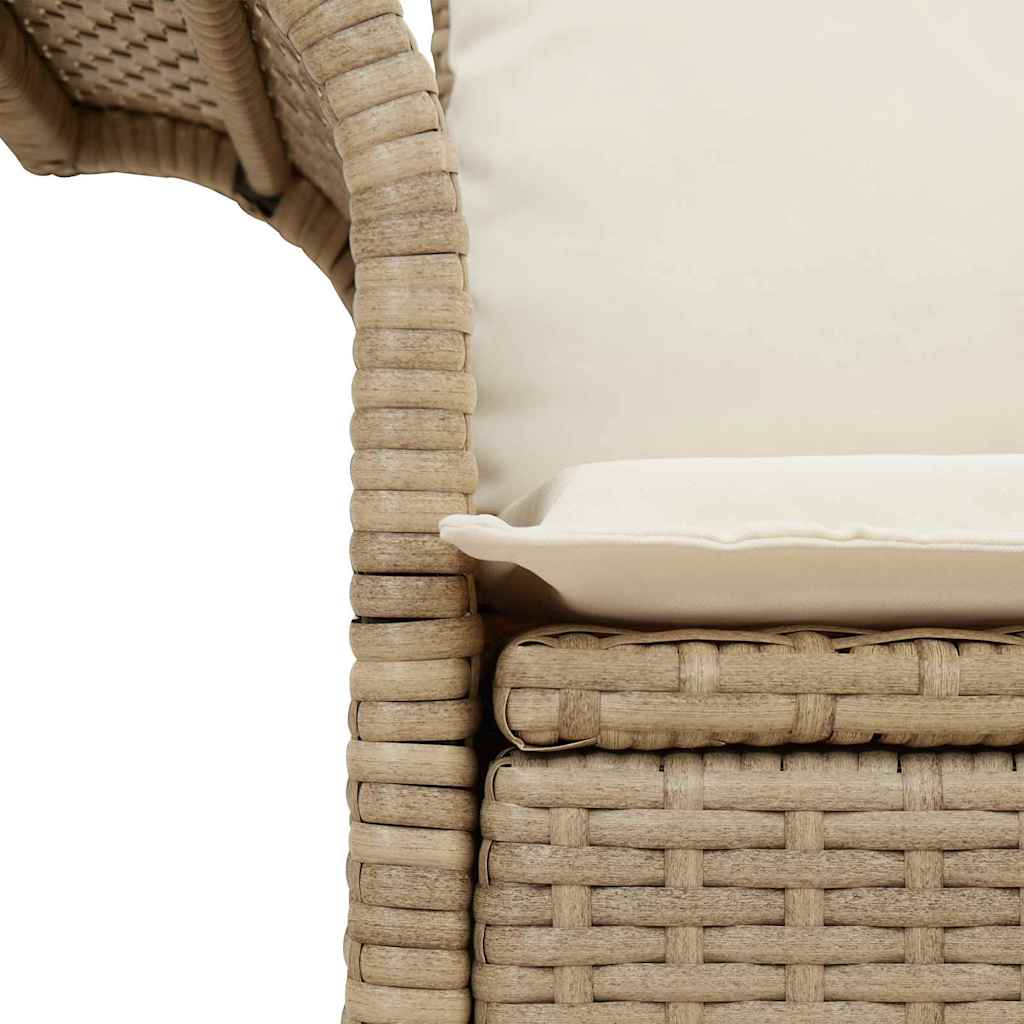 2 - vietė sodo sofa su saugojimu ir pagalvėlėmis Kreminė Poli Ratanas - Namų Idėja
