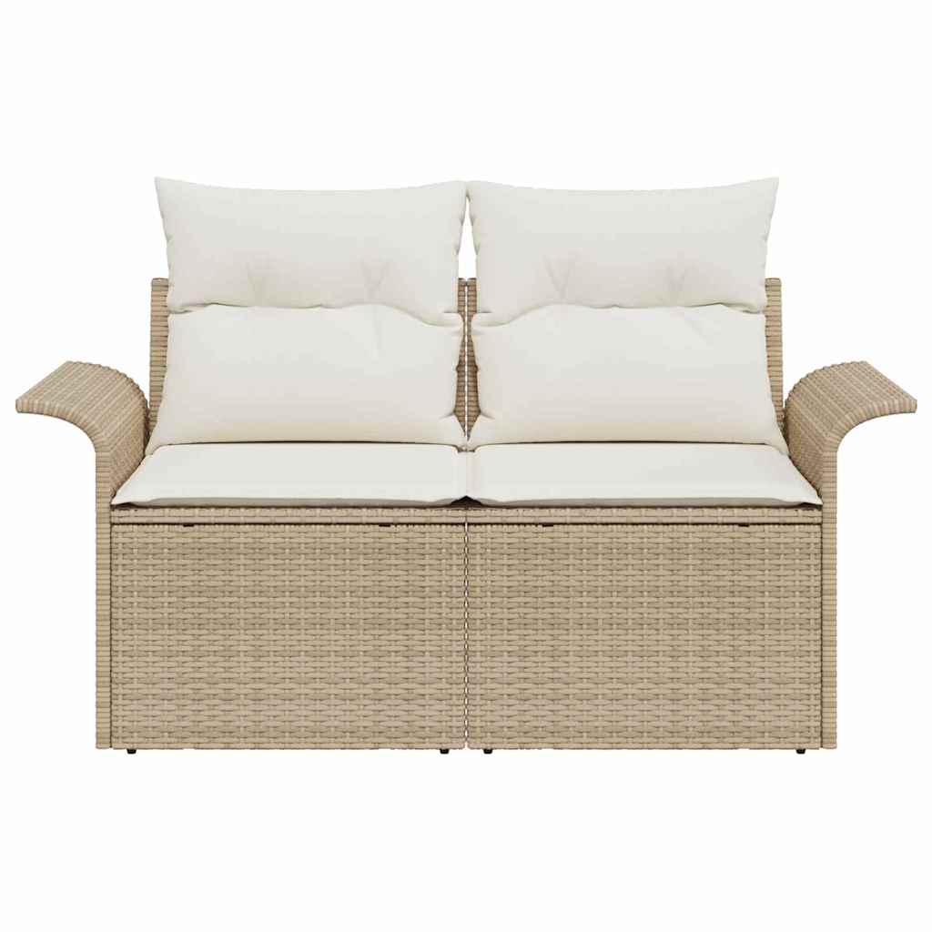 2 - vietė sodo sofa su saugojimu ir pagalvėlėmis Kreminė Poli Ratanas - Namų Idėja