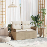 2 - vietė sodo sofa su saugojimu ir pagalvėlėmis Kreminė Poli Ratanas - Namų Idėja