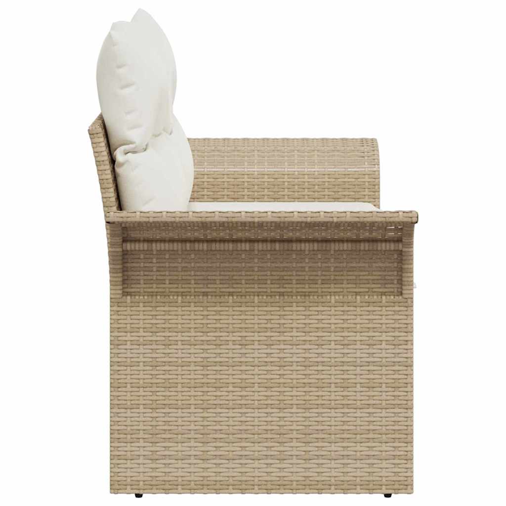 2 - vietė sodo sofa su saugojimu ir pagalvėlėmis Kreminė Poli Ratanas - Namų Idėja