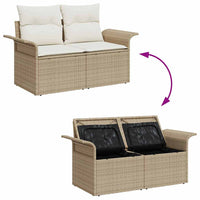 2 - vietė sodo sofa su saugojimu ir pagalvėlėmis Kreminė Poli Ratanas - Namų Idėja