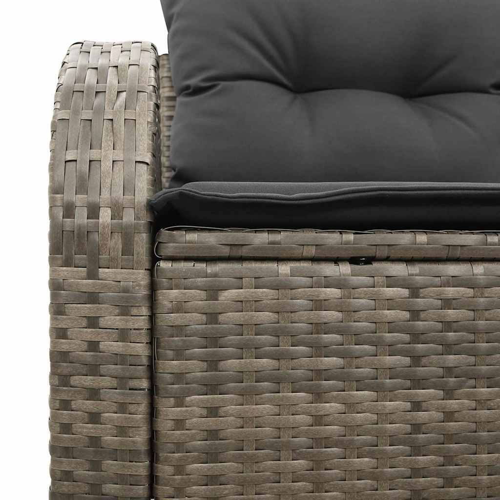 2 - vietė sodo sofa su saugojimu ir užvalkalais pilkas poli ratanas - Namų Idėja