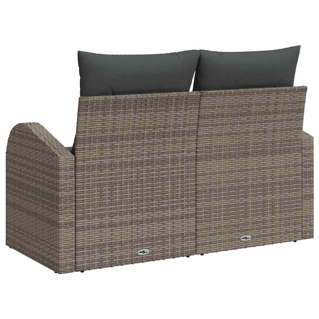 2 - vietė sodo sofa su saugojimu ir užvalkalais pilkas poli ratanas - Namų Idėja