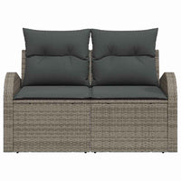 2 - vietė sodo sofa su saugojimu ir užvalkalais pilkas poli ratanas - Namų Idėja