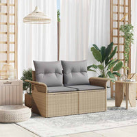 2 - Vietė Sodo Sofa su Saugojimu & Pagalvėmis Smėlio Poli Ratanas - Namų Idėja