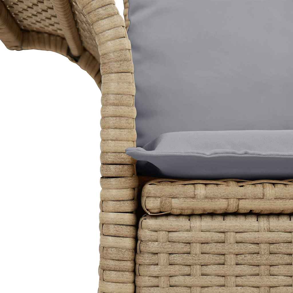 2 - Vietė Sodo Sofa su Saugojimu & Pagalvėmis Smėlio Poli Ratanas - Namų Idėja