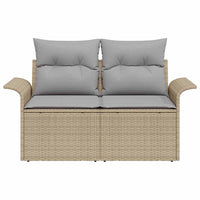 2 - Vietė Sodo Sofa su Saugojimu & Pagalvėmis Smėlio Poli Ratanas - Namų Idėja
