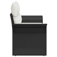 2 - vietė sodų sofa su pagalvėlėmis juoda poli ratanas - Namų Idėja