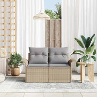 2 - vietė sodų sofa su pagalvėlėmis smėlinės spalvos poli ratanas - Namų Idėja