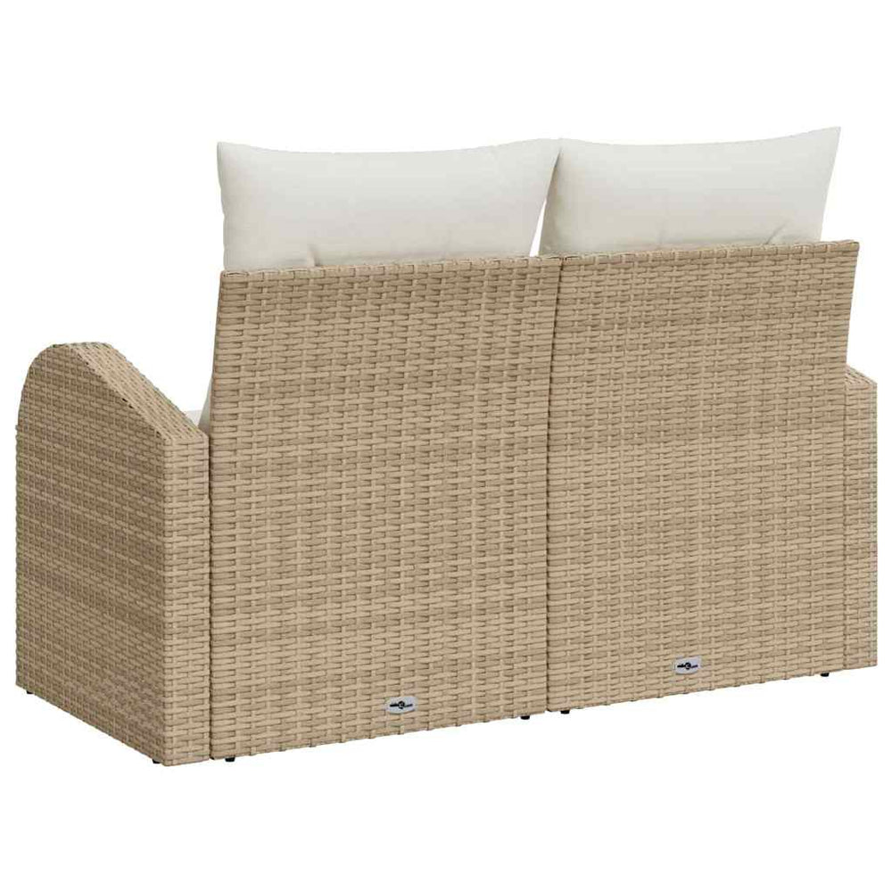 2 - vietė sodų sofa su saugojimu & pagalvėlėmis smėlio poli ratanas - Namų Idėja