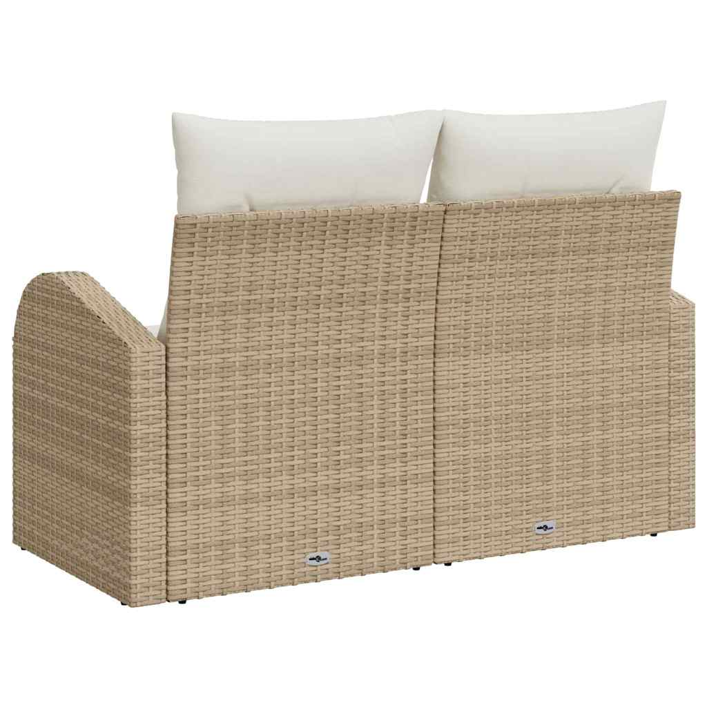 2 - vietė sodų sofa su saugojimu & pagalvėlėmis smėlio poli ratanas - Namų Idėja