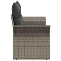 2 - vietė sofa sode su saugykla ir pagalvėmis, pilka, poli ratanas - Namų Idėja