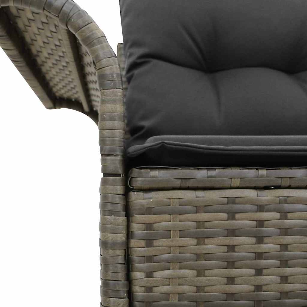 2 - vietė sofa sode su saugykla ir pagalvėmis, pilka, poli ratanas - Namų Idėja