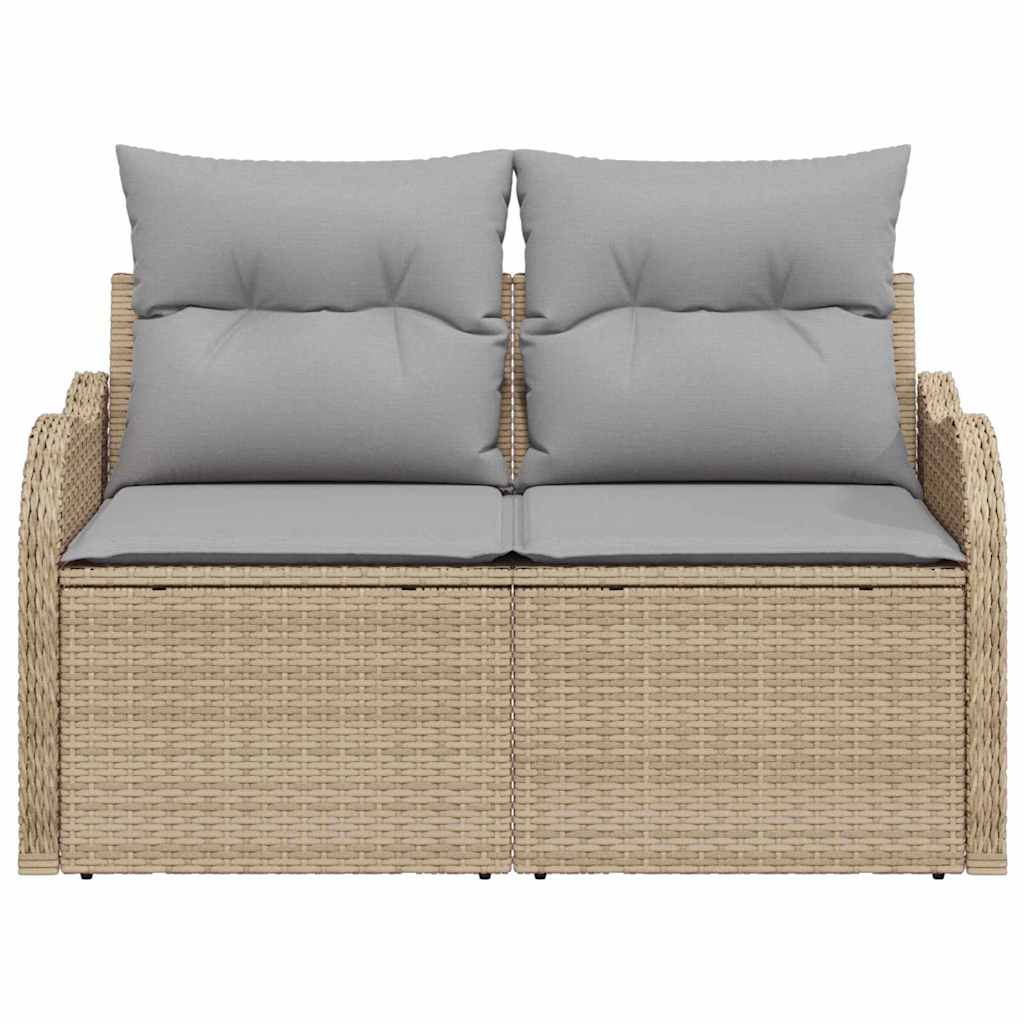 2 - vietė sofa sodui su pagalvėlėmis Smėlio spalvos poliratanas - Namų Idėja